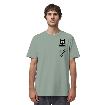 Schwarze Katze in der Tasche - Organic Shirt