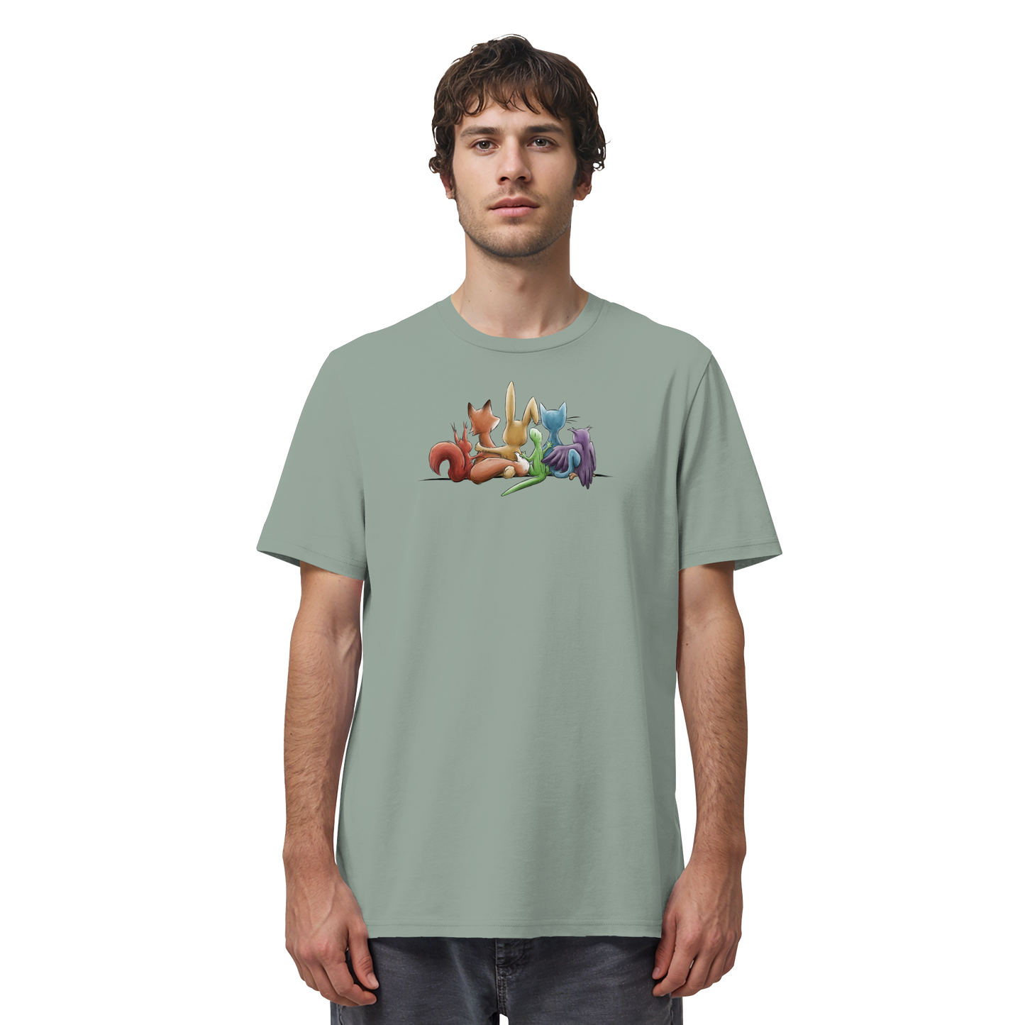 Regenbogen Tiere für Freundschaft, Toleranz und Vielfalt - Organic Shirt
