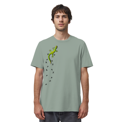 Kletternder Gecko mit Spuren - Organic Shirt