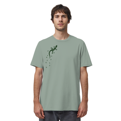 Gecko Eidechse Silhouette dunkel - Organic Shirt