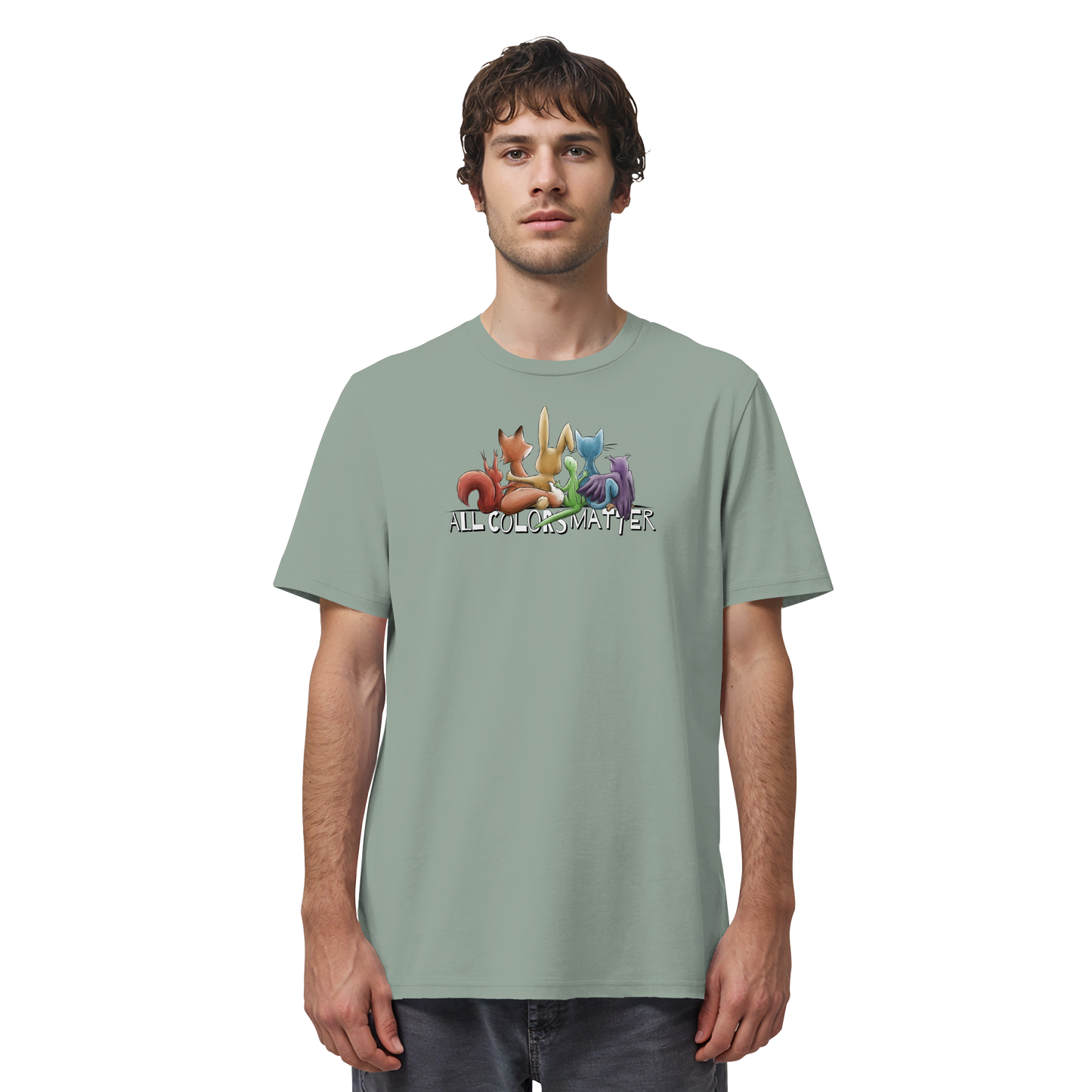 All Colors Matter! Regenbogen Tiere für Vielfalt - Organic Shirt