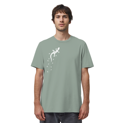 Gecko Eidechse Silhouette hell - Organic Shirt