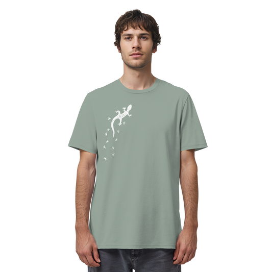 Gecko Eidechse Silhouette hell - Organic Shirt