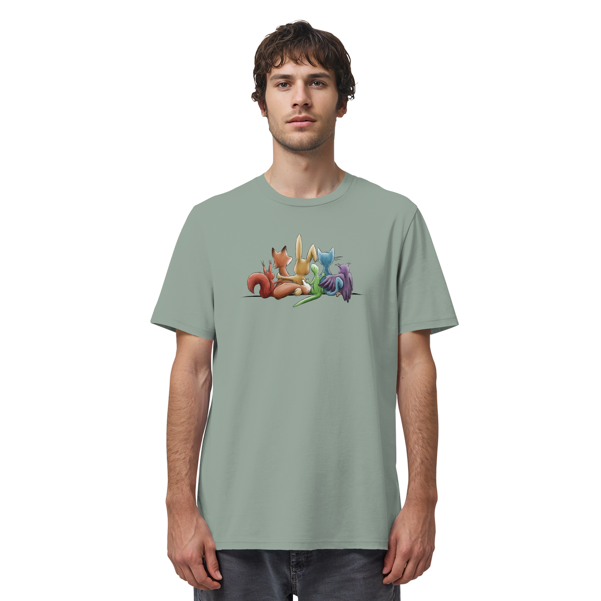 Regenbogen Tiere für Freundschaft, Toleranz und Vielfalt - Organic Shirt