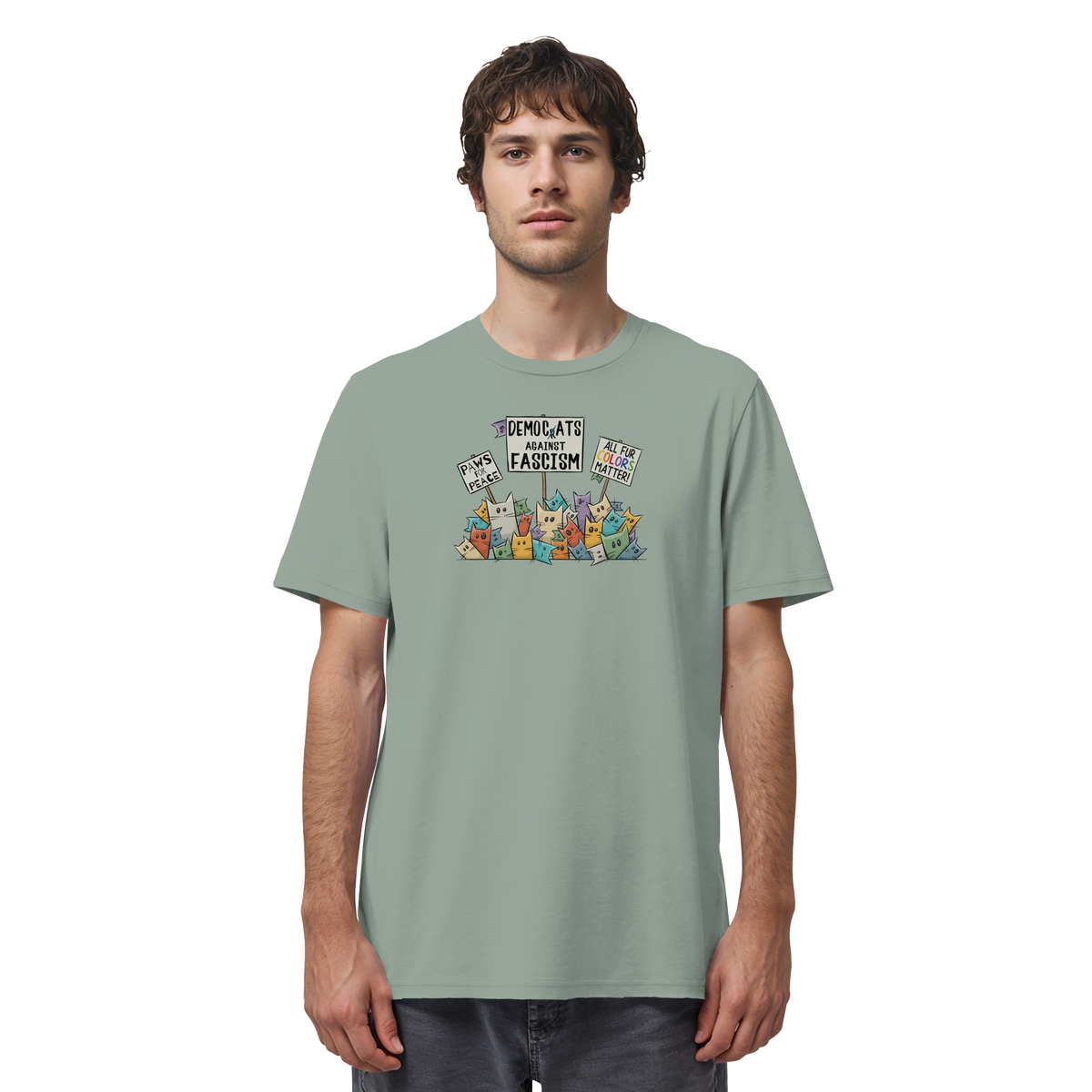 Demo-Katzen gegen Faschismus und für Vielfalt - Organic Shirt