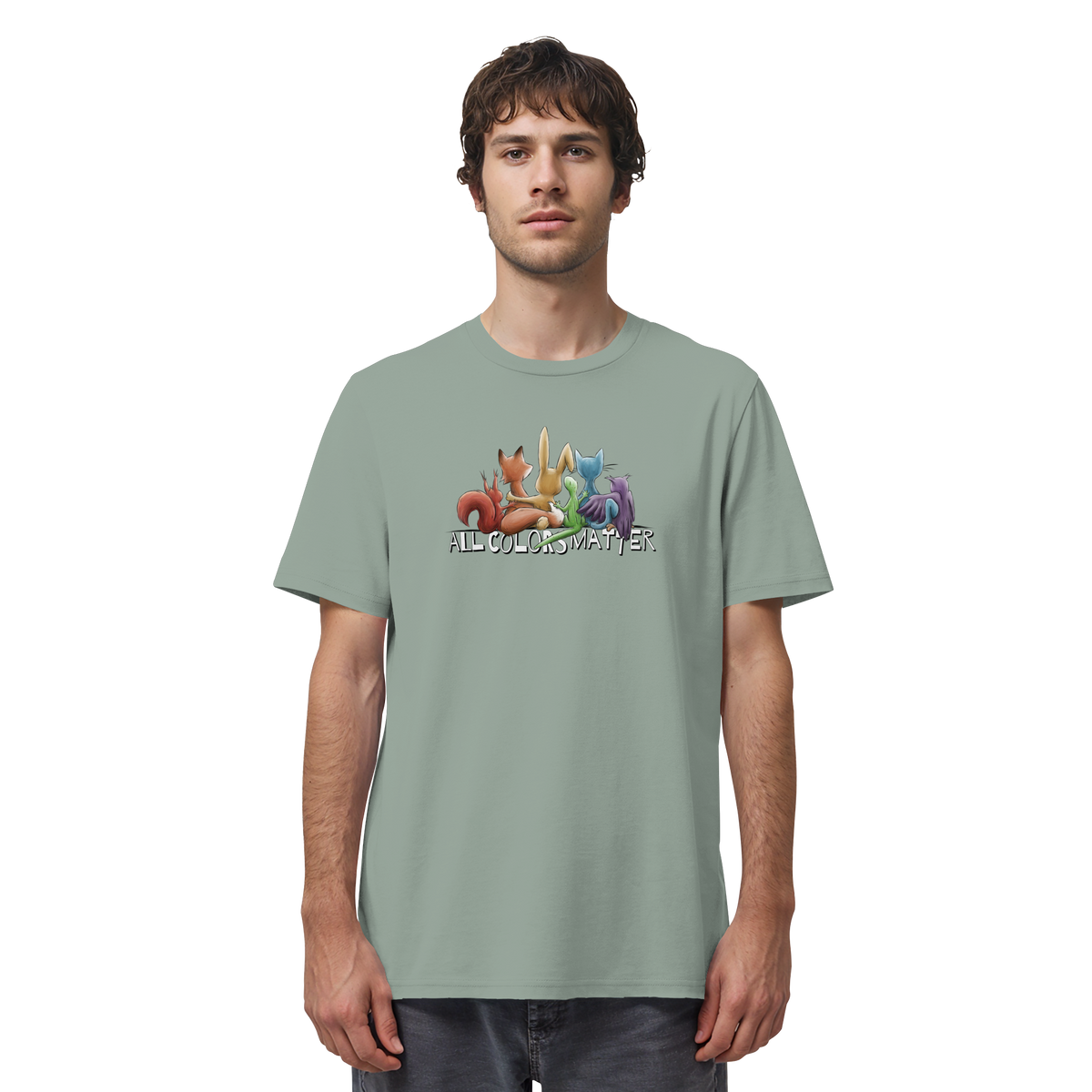 All Colors Matter! Regenbogen Tiere für Vielfalt - Organic Shirt
