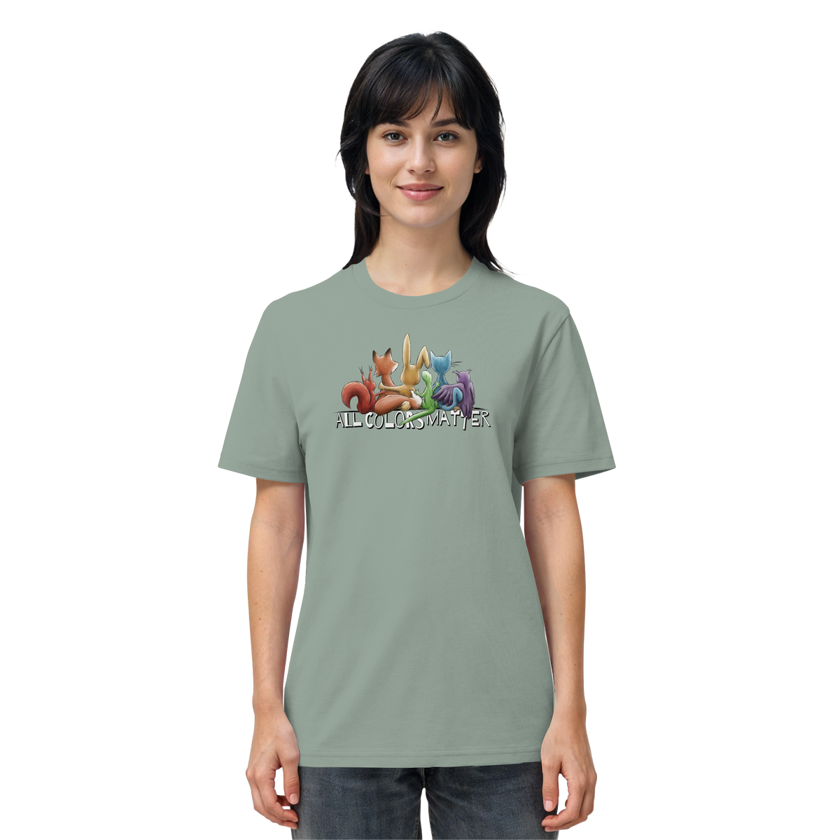 All Colors Matter! Regenbogen Tiere für Vielfalt - Organic Shirt