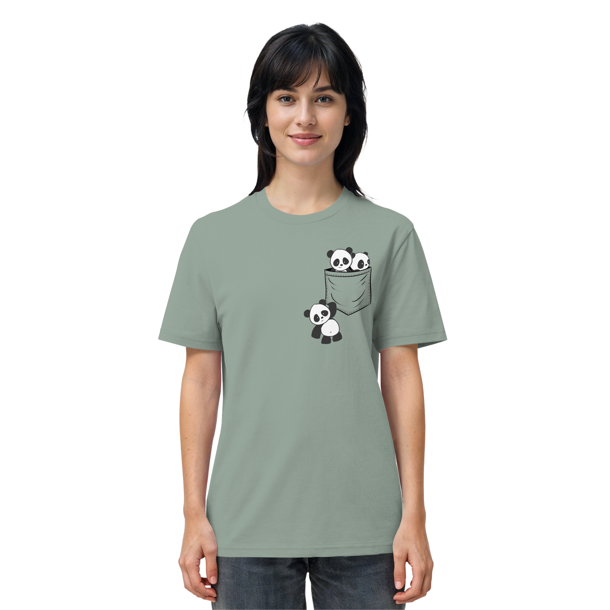 Kawaii Pandas in der Tasche - Organic Shirt