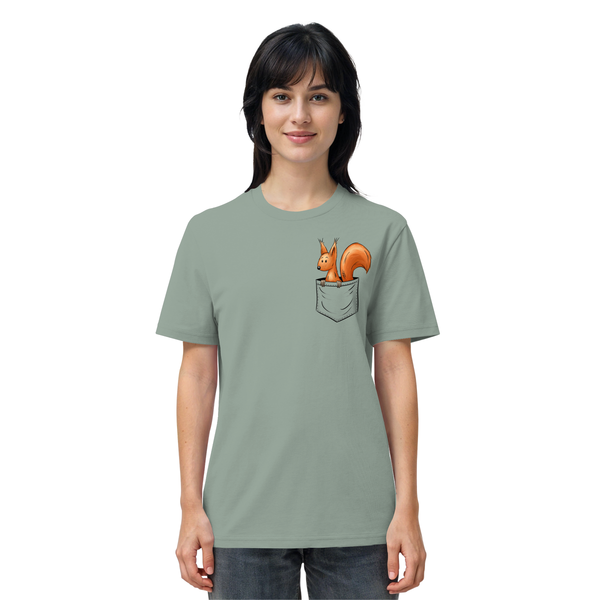 Lässiges Eichhörnchen In Tasche - Organic Shirt