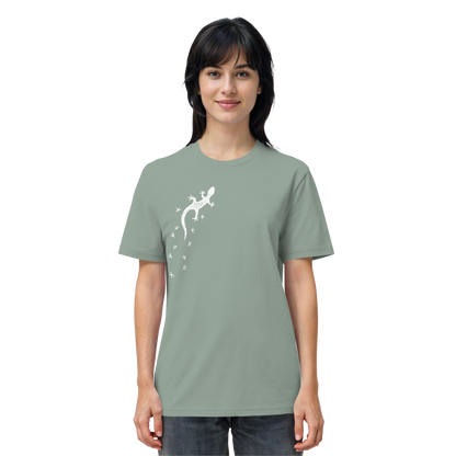 Gecko Eidechse Silhouette hell - Organic Shirt