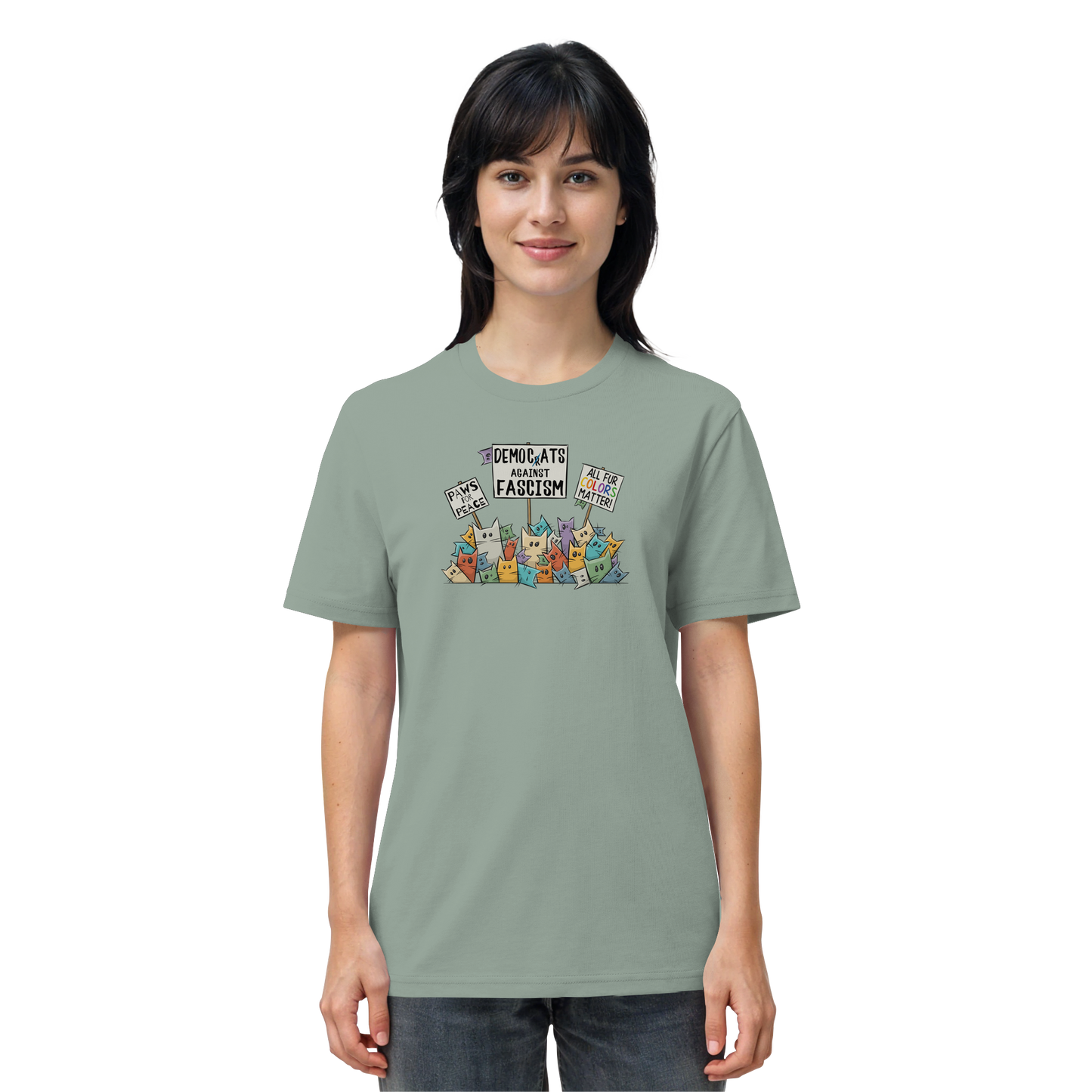 Demo-Katzen gegen Faschismus und für Vielfalt - Organic Shirt