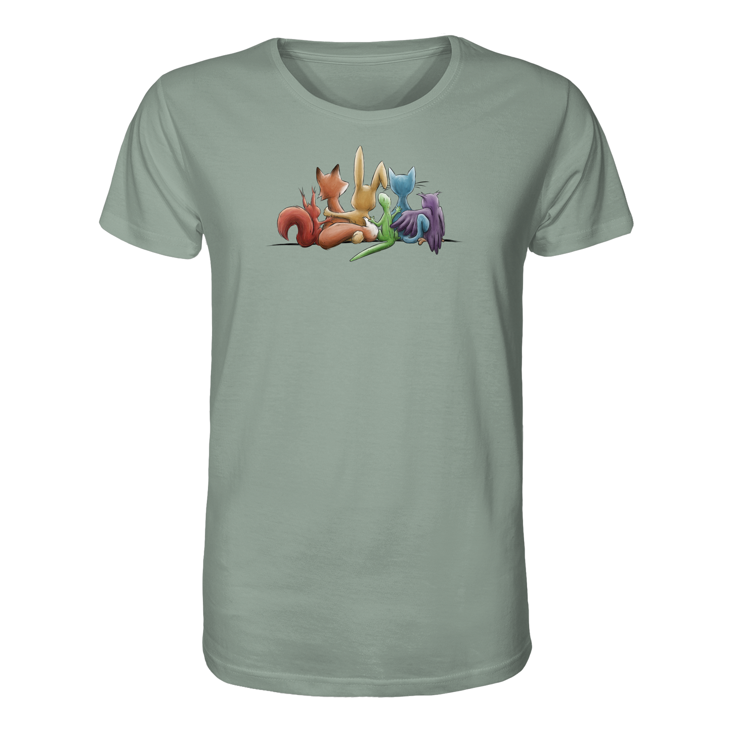 Regenbogen Tiere für Freundschaft, Toleranz und Vielfalt - Organic Shirt