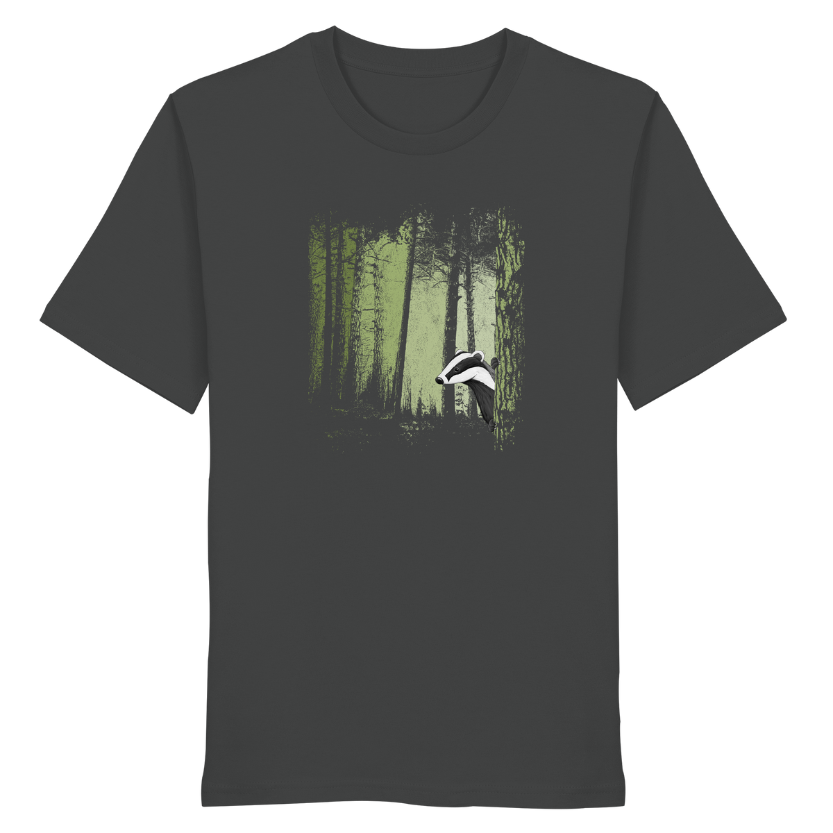 frecher Dachs im Zwielicht Wald - Organic Shirt