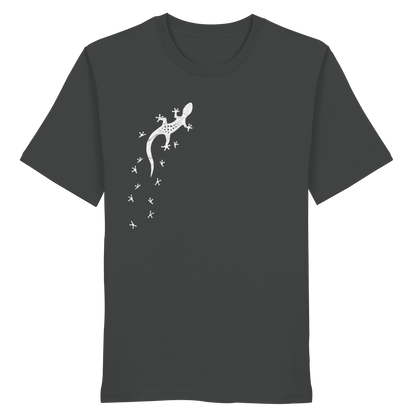Gecko Eidechse Silhouette hell - Organic Shirt