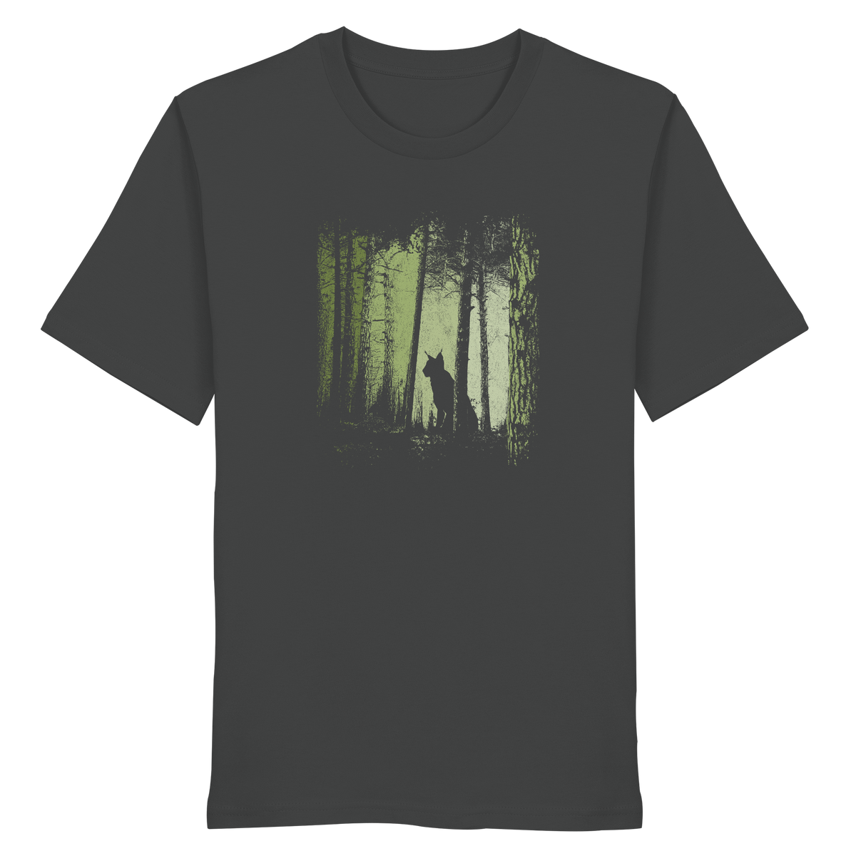 Luchs Wildkatze im Zwielicht Wald - Organic Shirt