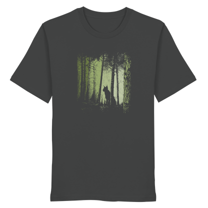 Luchs Wildkatze im Zwielicht Wald - Organic Shirt