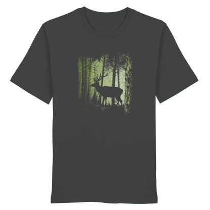 Hirsch im Zwielicht Wald - Organic Shirt