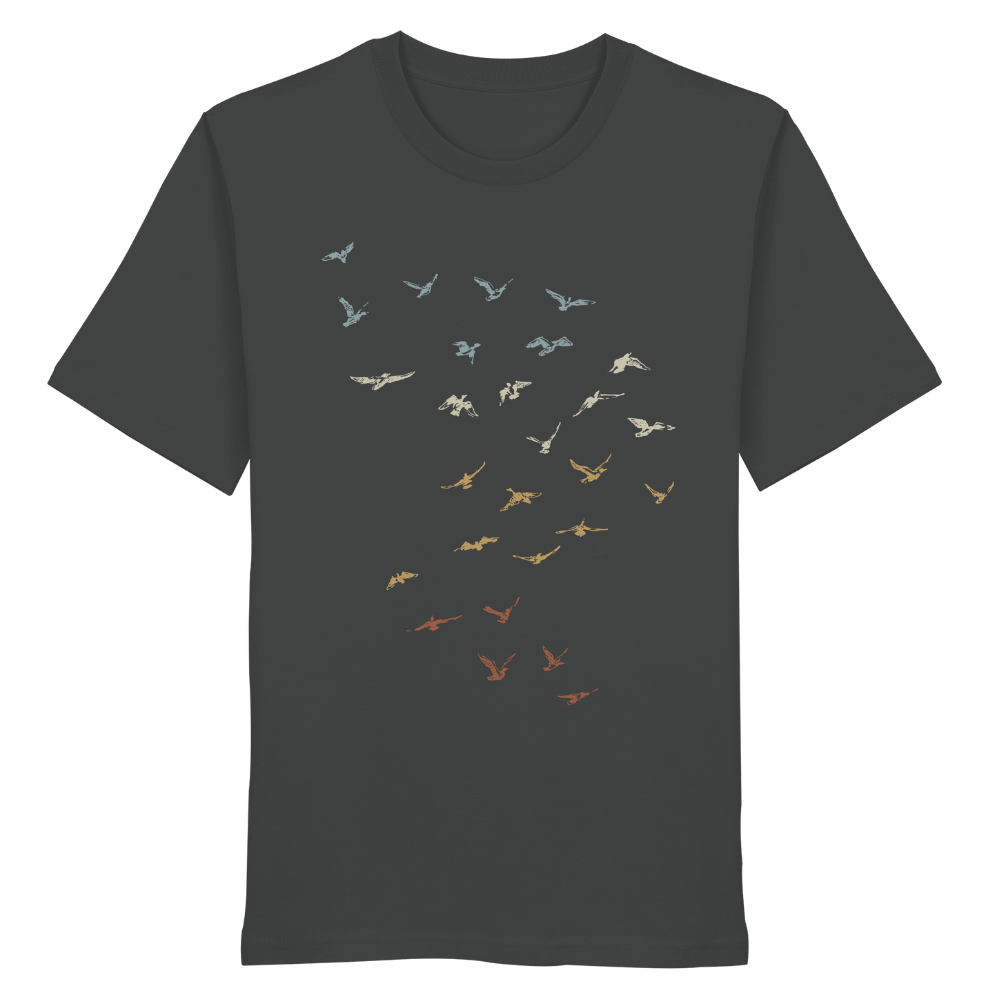 Retro Vogel Schwarm - Organic Shirt