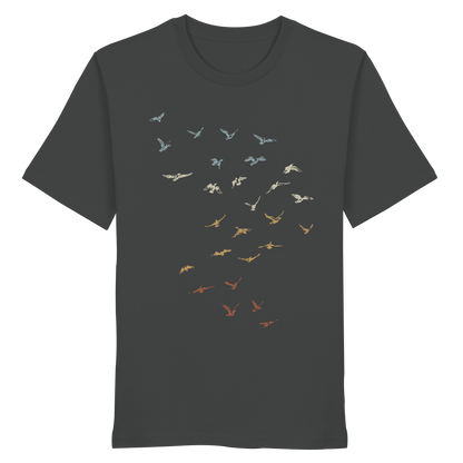 Retro Vogel Schwarm - Organic Shirt
