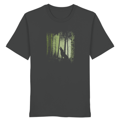 Einsamer Wolf im Zwielicht Wald  - Organic Shirt