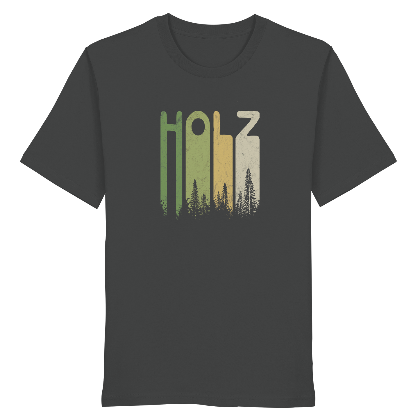 Holz Retro Wald Schriftzug - Organic Shirt