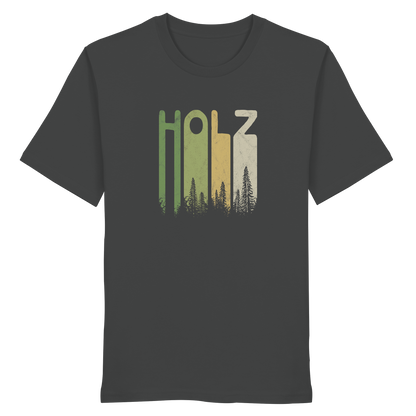 Holz Retro Wald Schriftzug - Organic Shirt