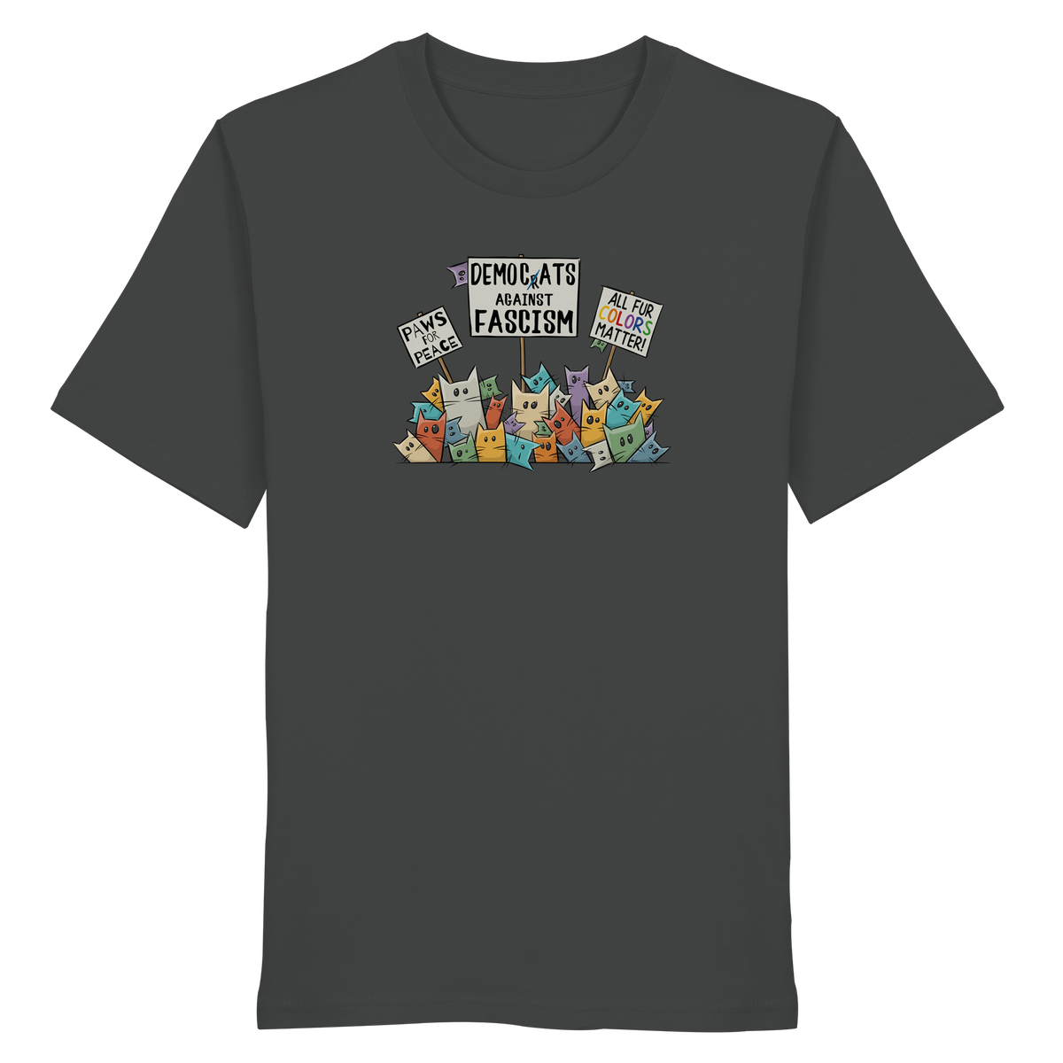 Demo-Katzen gegen Faschismus und für Vielfalt - Organic Shirt