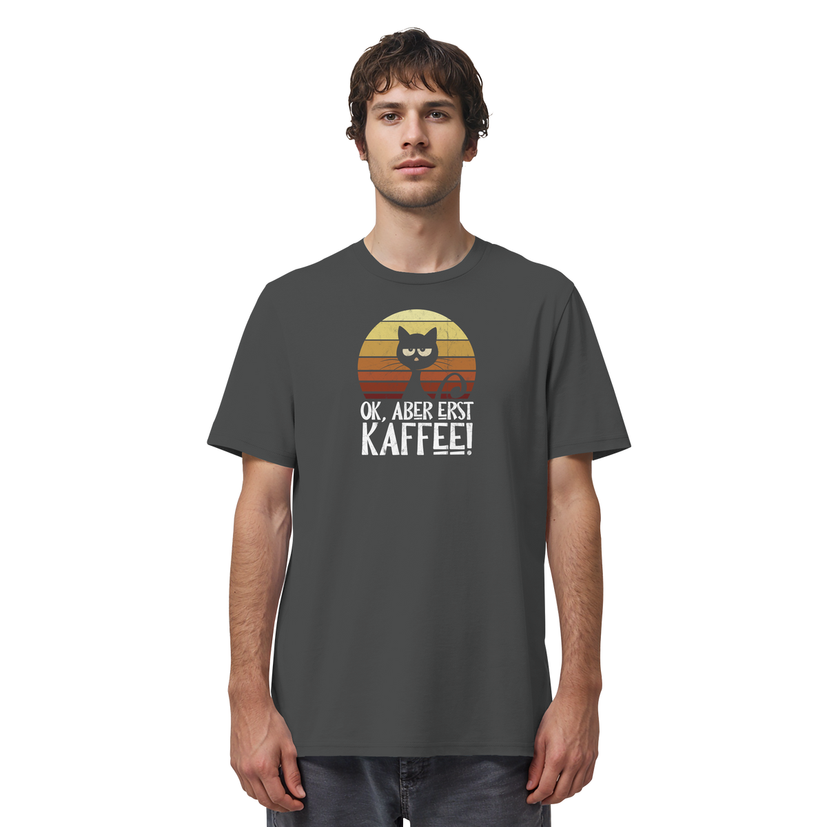 Ok, aber erst Kaffee | launische Katze - Organic Shirt