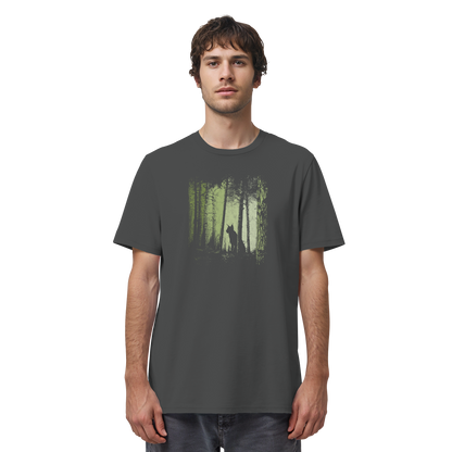 Luchs Wildkatze im Zwielicht Wald - Organic Shirt