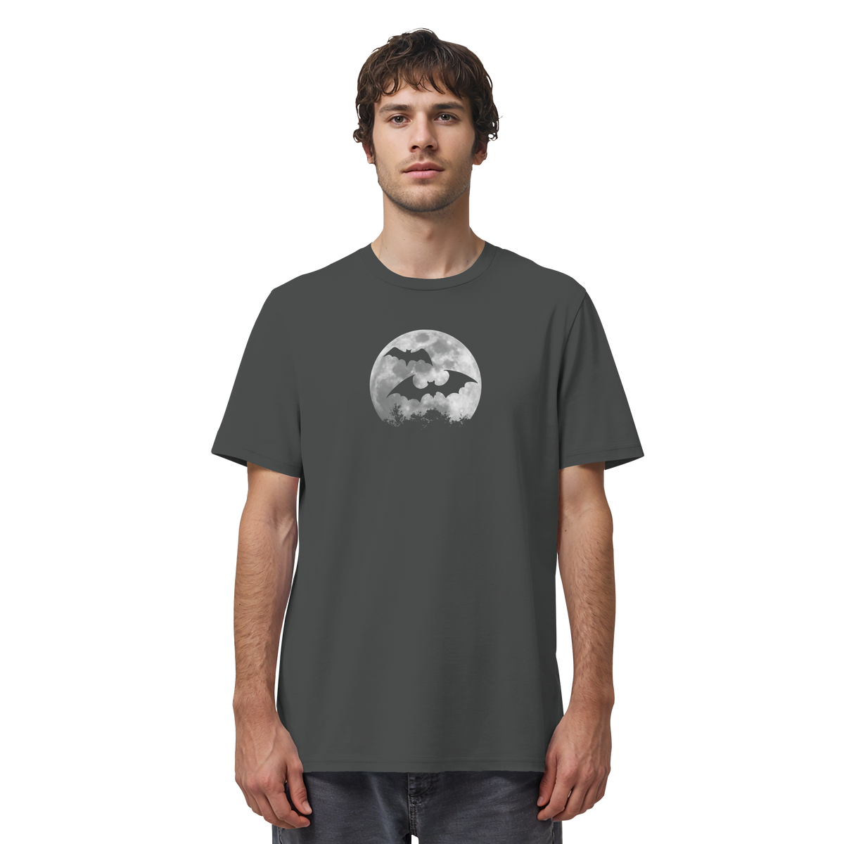 Fledermaus Silhouetten bei Vollmond - Organic Shirt