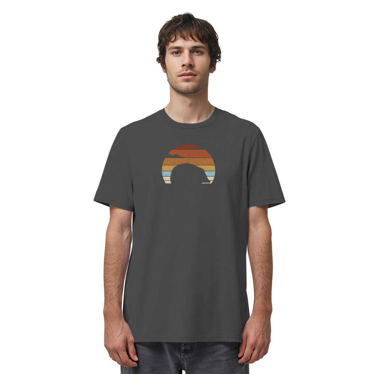 Retro Igel Silhouette im Sonnenuntergang - Organic Shirt