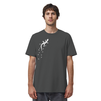 Gecko Eidechse Silhouette hell - Organic Shirt