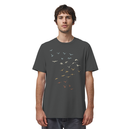 Retro Vogel Schwarm - Organic Shirt