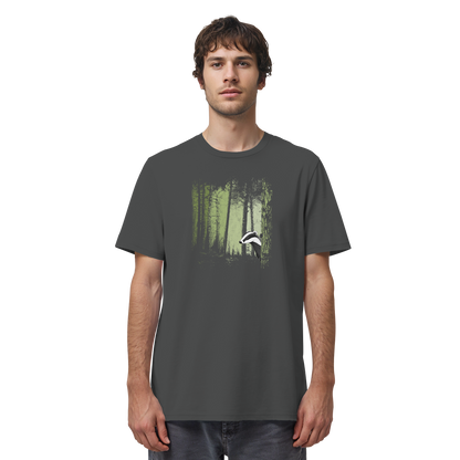 frecher Dachs im Zwielicht Wald - Organic Shirt