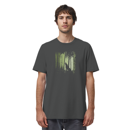 Einsamer Wolf im Zwielicht Wald  - Organic Shirt