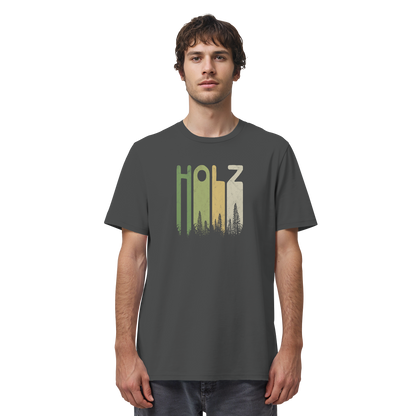 Holz Retro Wald Schriftzug - Organic Shirt