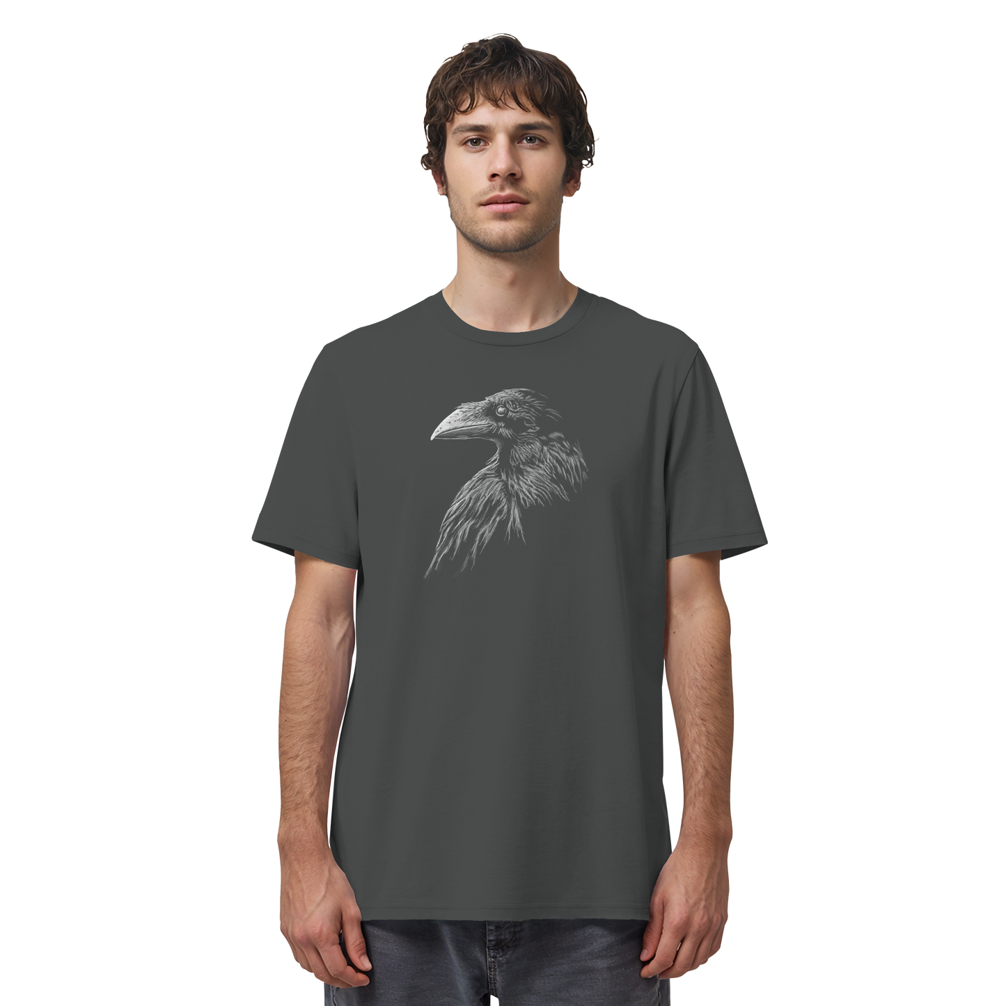 Kritzelkunst Rabe Krähe - Organic Shirt