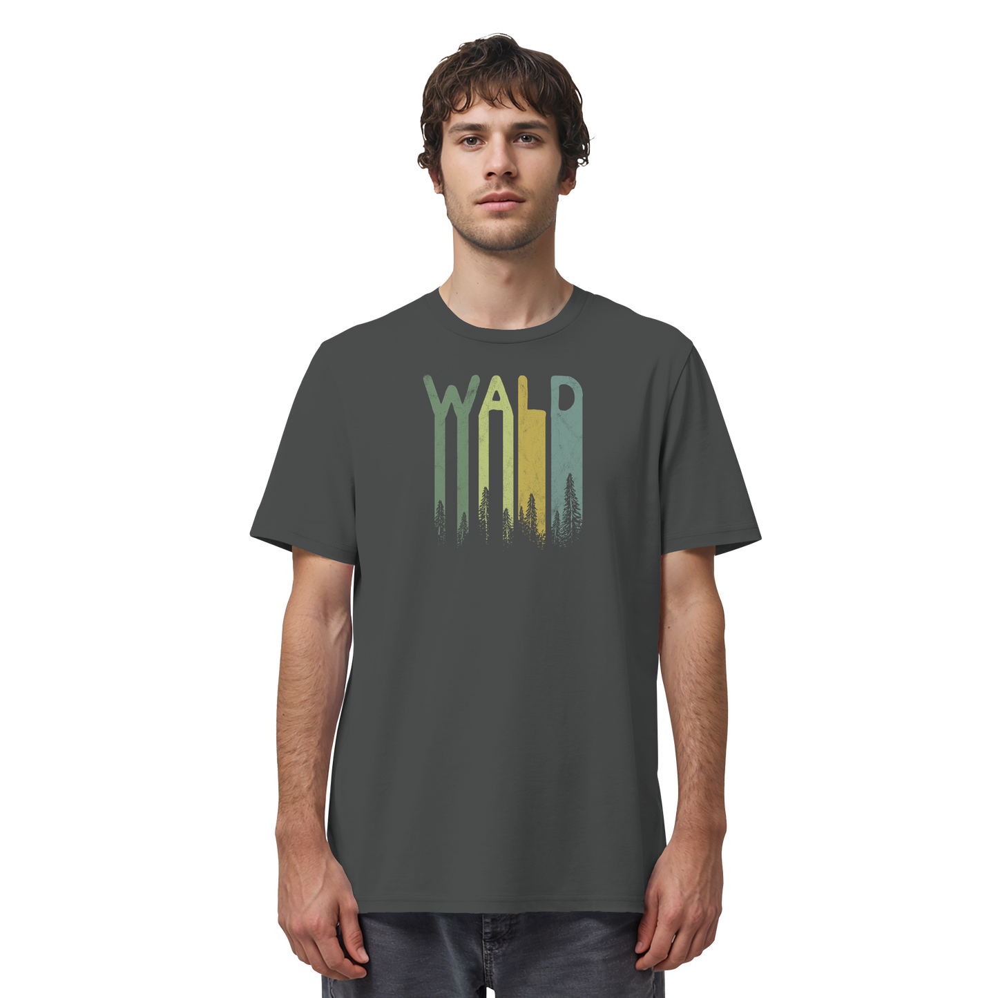 Wald Retro Forst Schriftzug - Organic Shirt