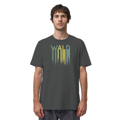 Wald Retro Forst Schriftzug - Organic Shirt