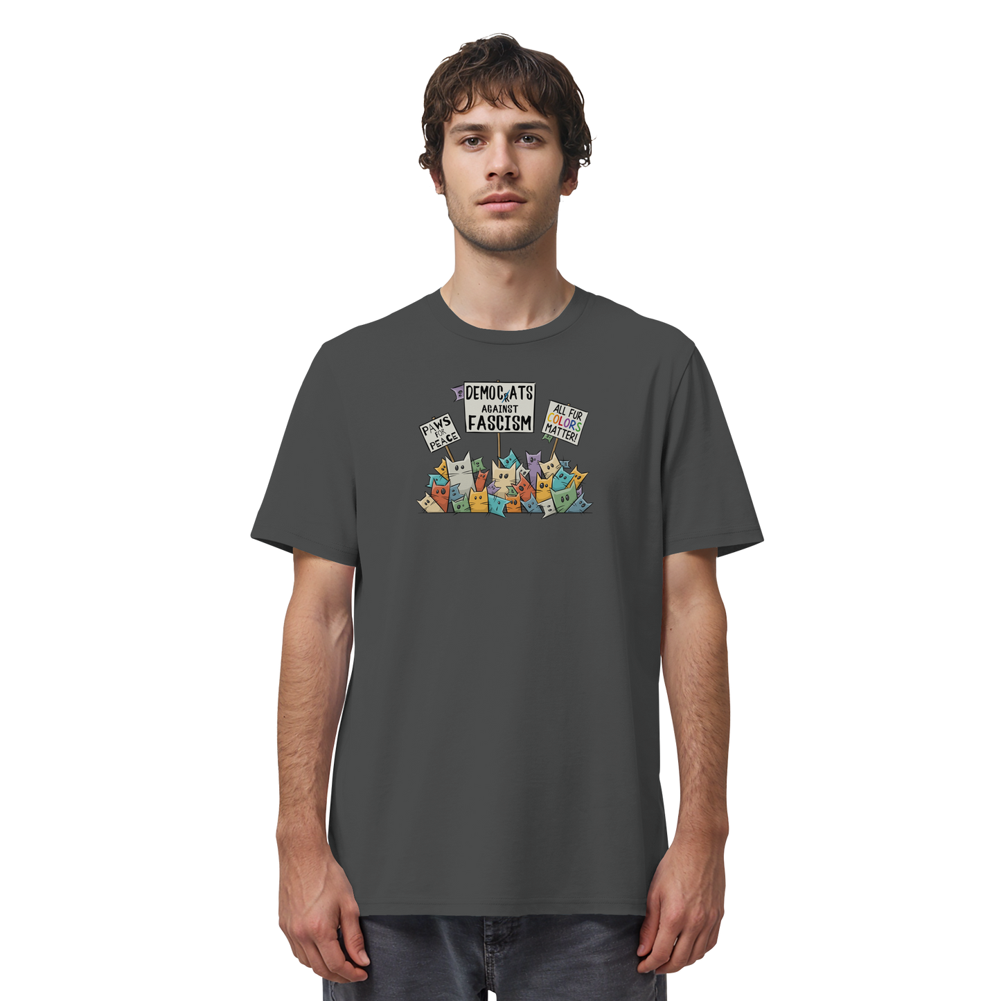 Demo-Katzen gegen Faschismus und für Vielfalt - Organic Shirt