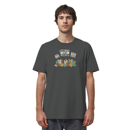 Demo-Katzen gegen Faschismus und für Vielfalt - Organic Shirt