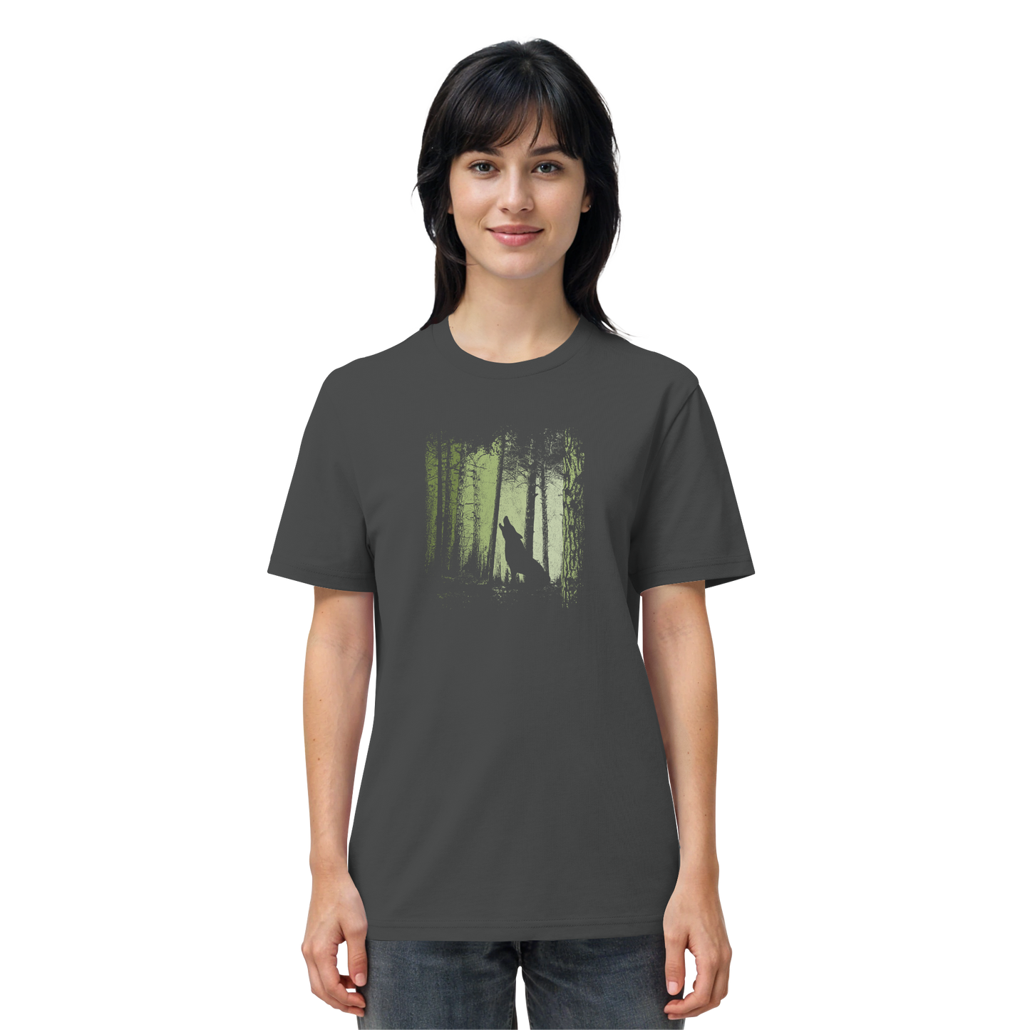 Einsamer Wolf im Zwielicht Wald  - Organic Shirt