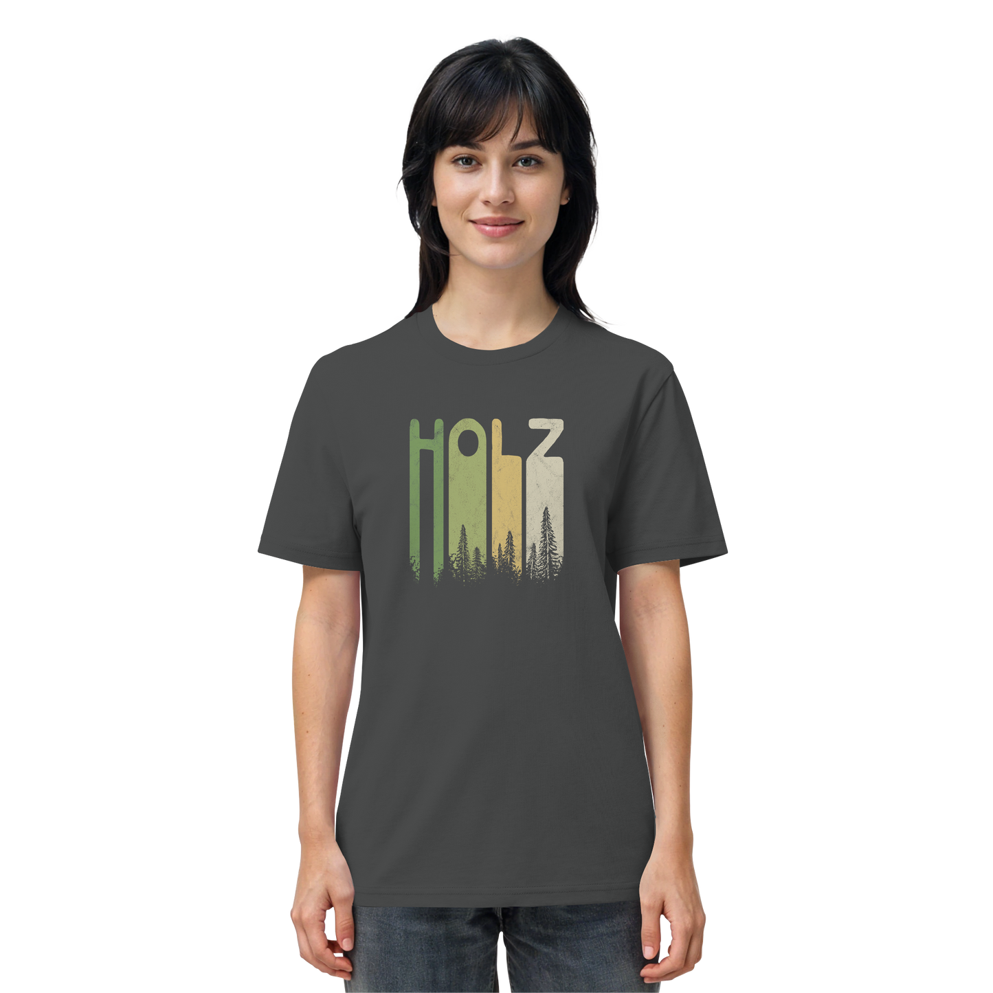 Holz Retro Wald Schriftzug - Organic Shirt