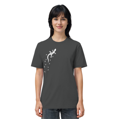 Gecko Eidechse Silhouette hell - Organic Shirt