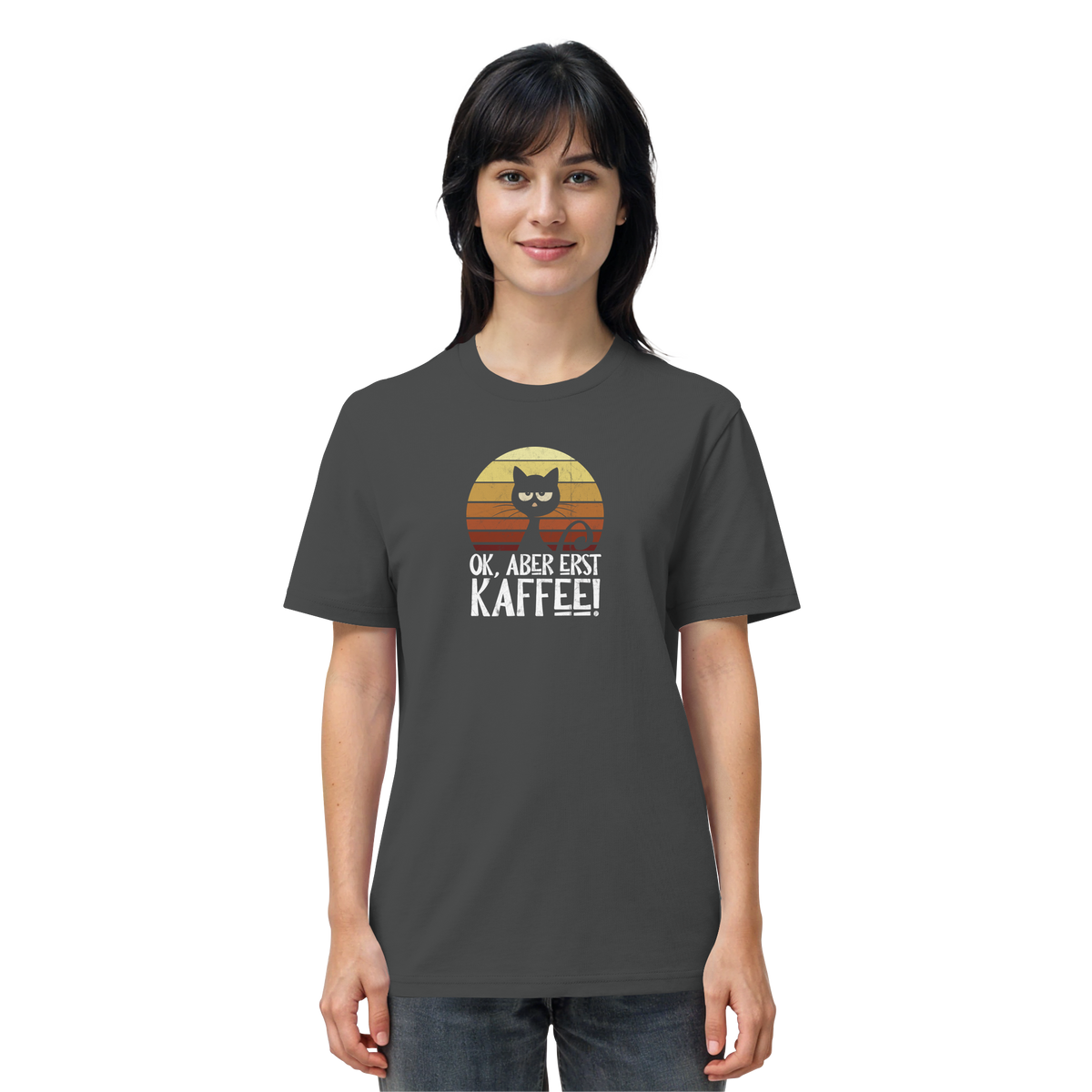 Ok, aber erst Kaffee | launische Katze - Organic Shirt