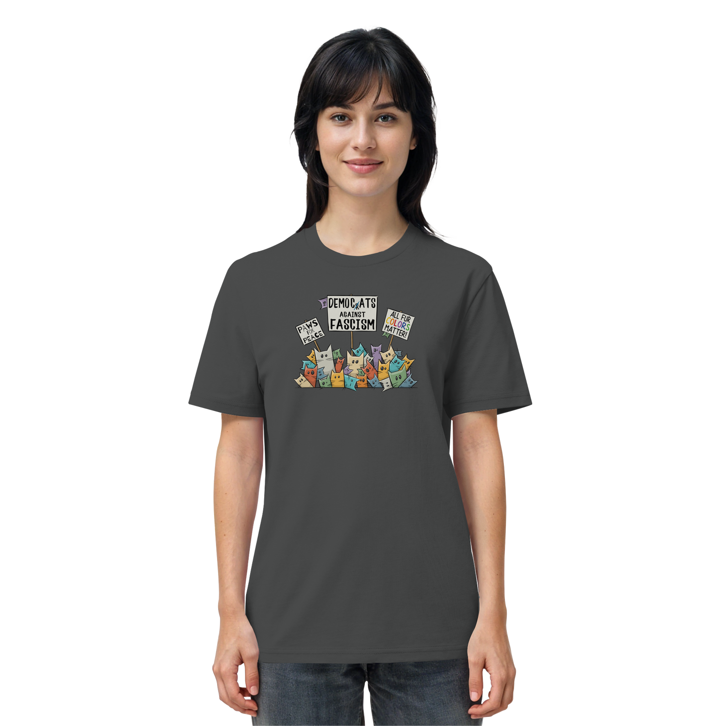Demo-Katzen gegen Faschismus und für Vielfalt - Organic Shirt