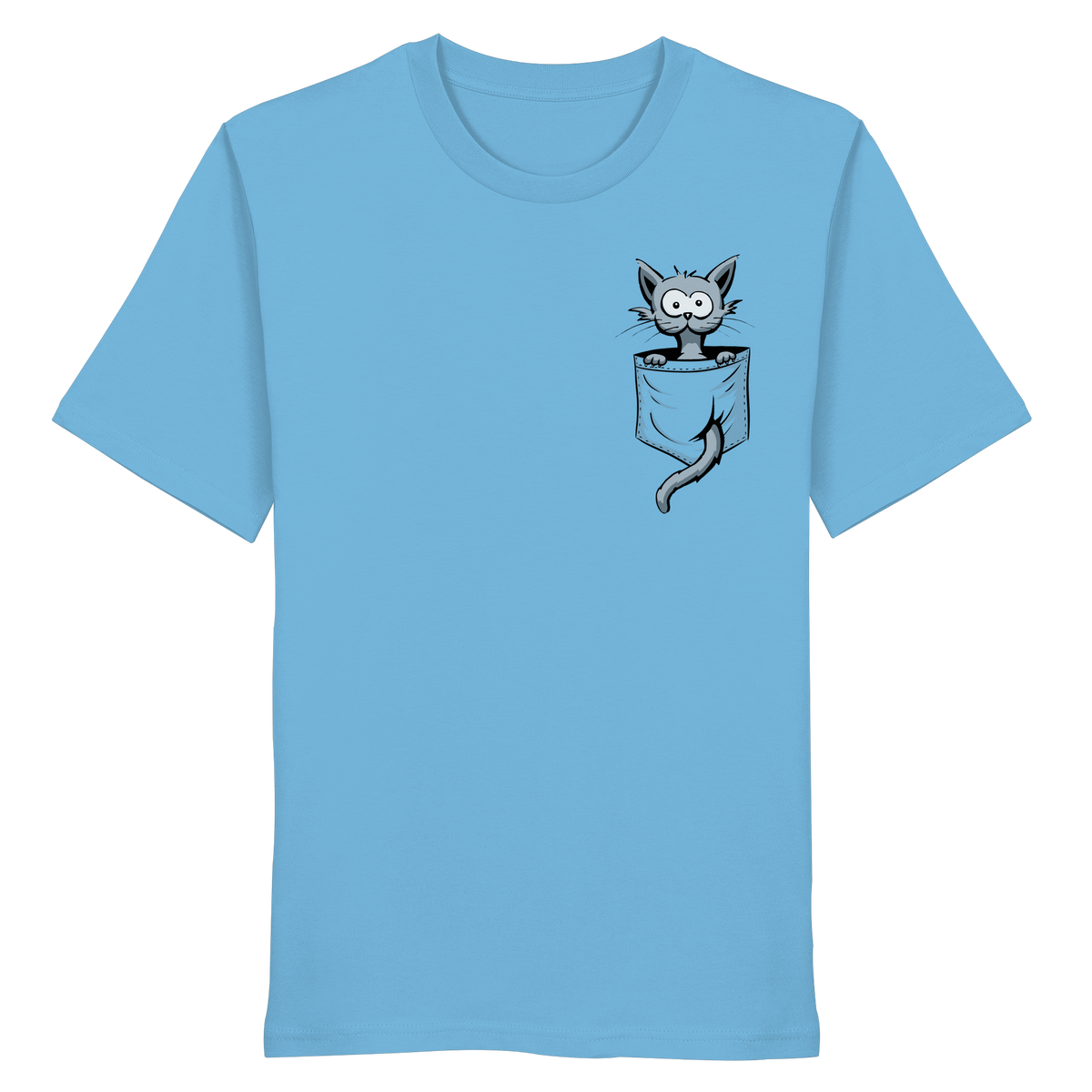 Verrückte Katze in Deiner Brust-Tasche - Organic Shirt