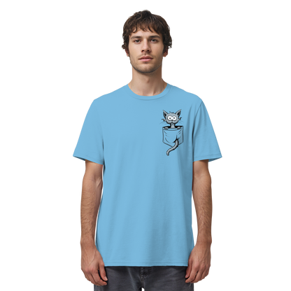 Verrückte Katze in Deiner Brust-Tasche - Organic Shirt