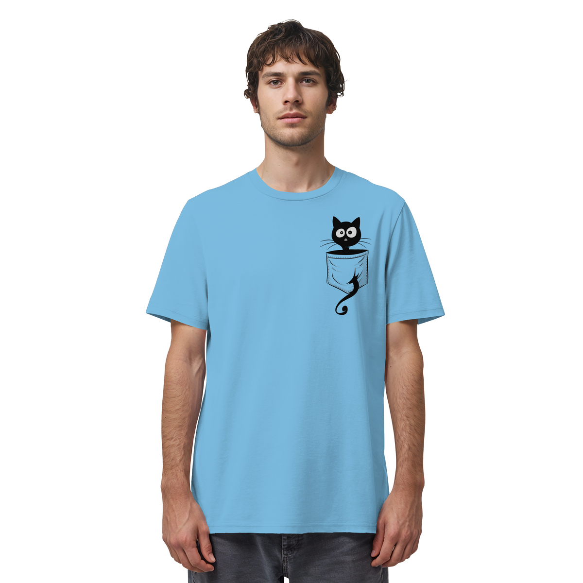 Schwarze Katze in der Tasche - Organic Shirt