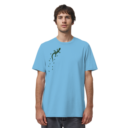 Gecko Eidechse Silhouette dunkel - Organic Shirt